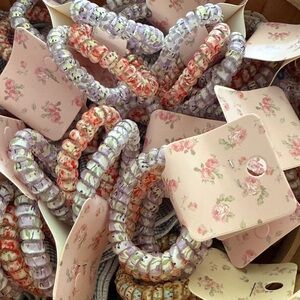 Super cute floral hair coil scrunchies PURPLE  edition LSF vibes 😍😍😍